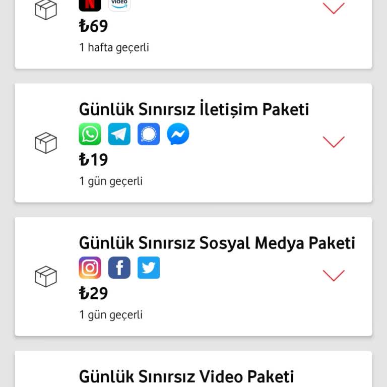 Vodafone Sınırsız Paketlerim Gözükmüyor