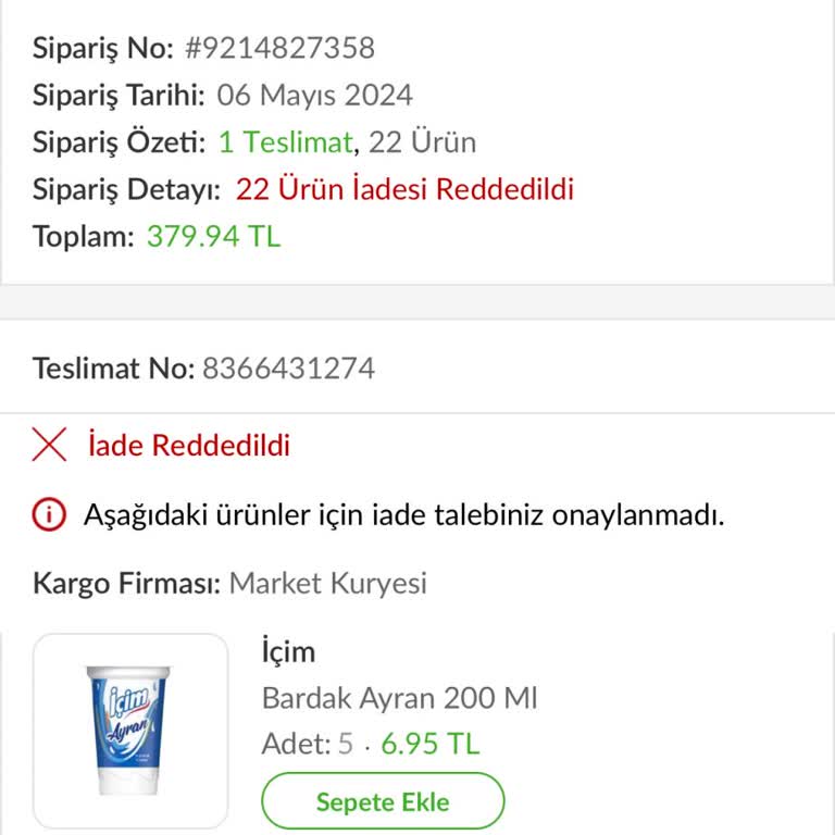Trendyol Teslim Edilmeyen Ve İade Edilmeyen Ürünler