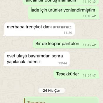 Terra Rossa Butik 1.5 Aydır Ücret İademi Yapmıyor
