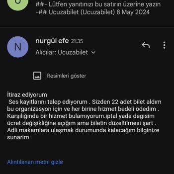 Ucuzabilet.com Uçak Biletim Konusunda Hizmet Alamadım Şikayetçiyim