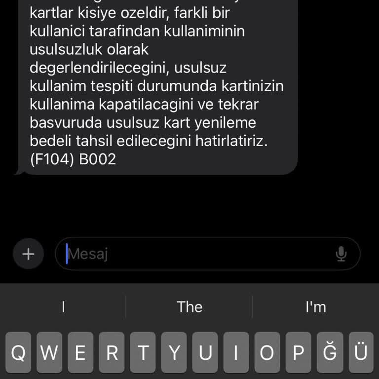 AKBİL Usulsüzlük Mesajı
