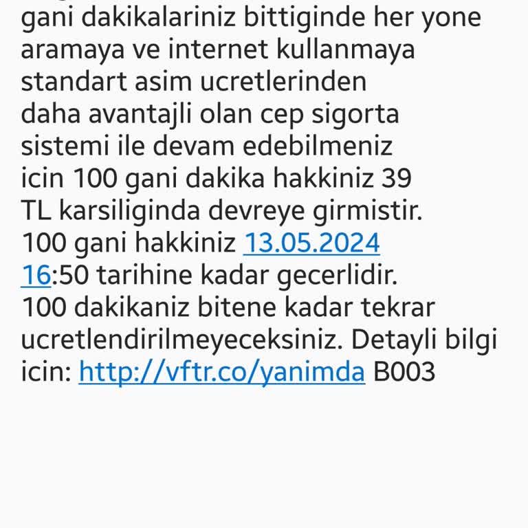 Vodafone Cep Sigorta Sorunu