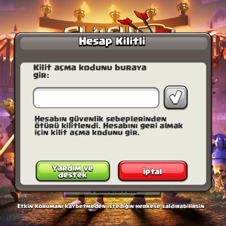 Supercell Kilitli Hesabı Açma