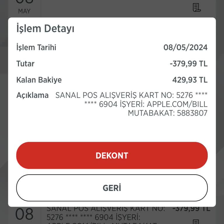 Apple. COM/BILL Kartımdan Bilgim Dışı Para Çekti