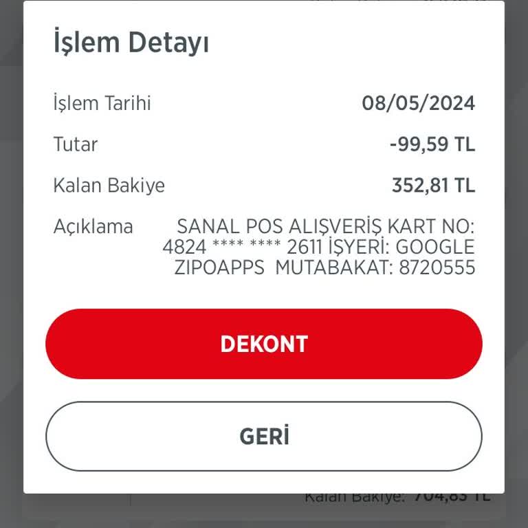ZipoApps Bilgim Dışında Hesabımdan Para Çekiliyor