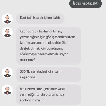 Vodafone Fazla Yansıtılan Fatura