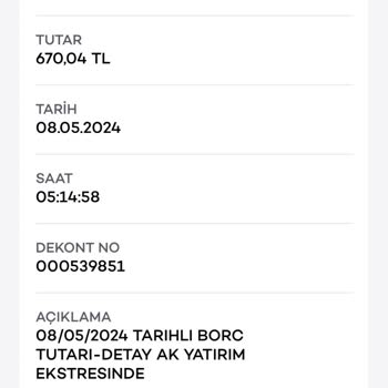 Ak Yatırım Borç Alacak İşlemleri Adı Altında Para Çekmesi