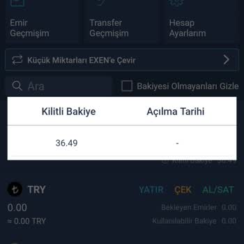 Bitexen Kilitli Bakiye Nasıl Açılır