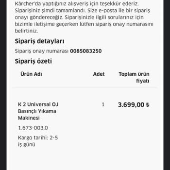 Karcher Ürünleri Göndermiyor, Para İadesi Yapmıyor