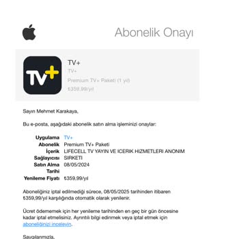 Turkcell TV+ Uygulaması App Store Üzerinden Ödeme Yöntemi Hatası