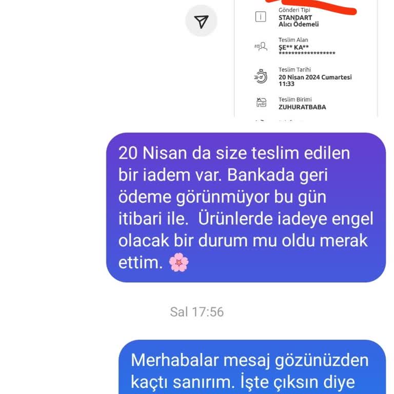 Taftadesign (Instagram) İade Gönderdiğim Ürünlerin Ücret İadesi Yapılmıyor