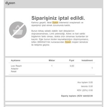 Dyson Mobilya Altı Adaptörü Sorunu
