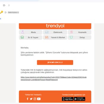 Trendyol Şüpheli Fatura Ve Şifre Yenileme Talebi
