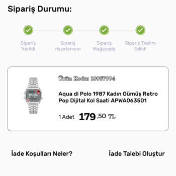 Gratis Aqua Di Polo Saat Bozuk Çıktı Para İadesi İstiyorum!