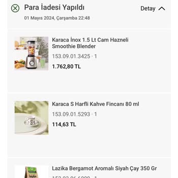 Karaca Züccaciye Karaca İptal Sorunu