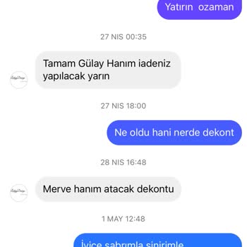 Ladyy Design (Instagram) Bebek Ürünleri Siparişi Ve İade Sürecinde Yaşanan Mağduriyet