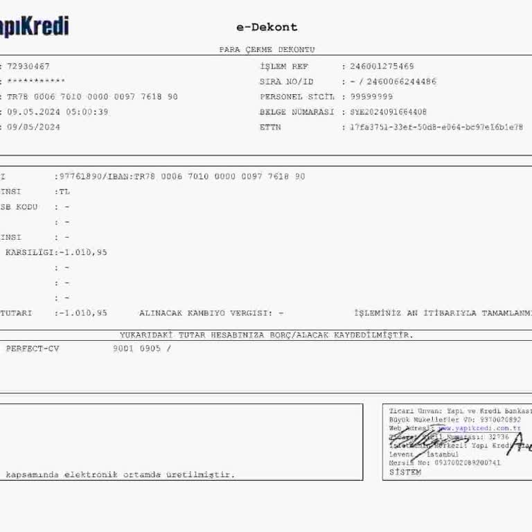 Perfect CV (perfect-cv.com) Bilgim Dışı Para Çekmesi