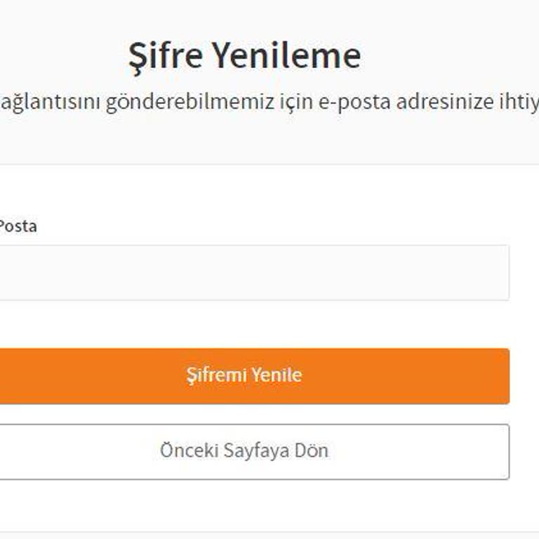 Trendyol Şifre Yenileme Linki Bozuk