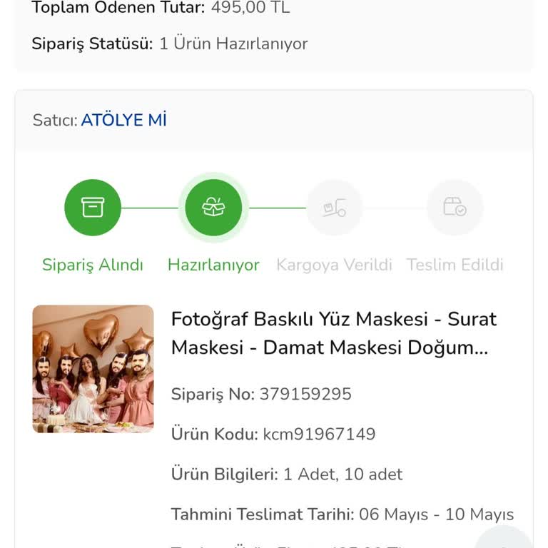 Atölye Mi? Siparişim Gelmedi, Şirkete Ulaşamıyorum
