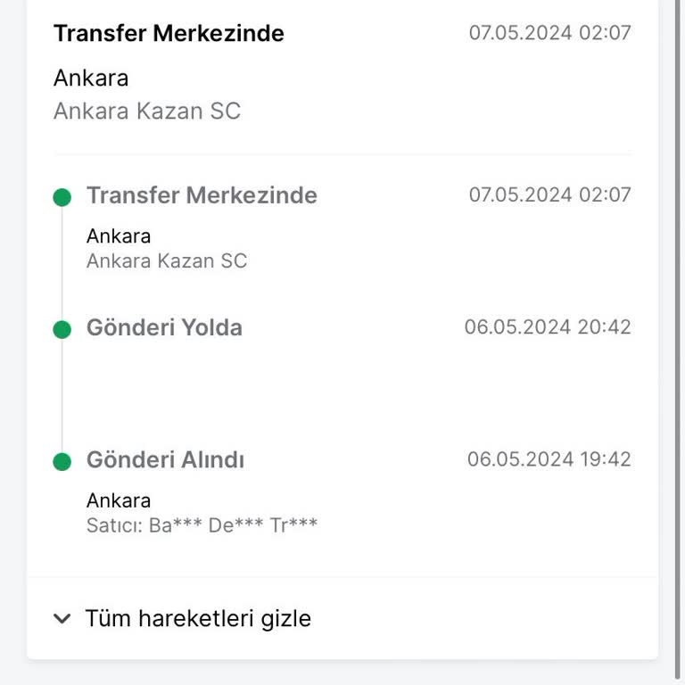 Trendyol Ekspress Kargo Gecikmesi.