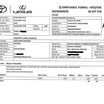 Toyota Garantisi Ve Servis Mağduriyeti