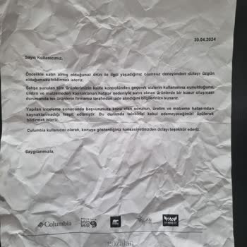 Yeni Alınan Columbia Markalı Ayakkabıda Taban Çökme Şikayeti