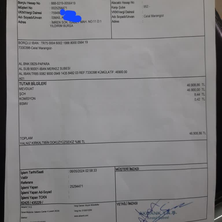 Akbank Haberim Olmadan 46.900 Para Çekilmiş