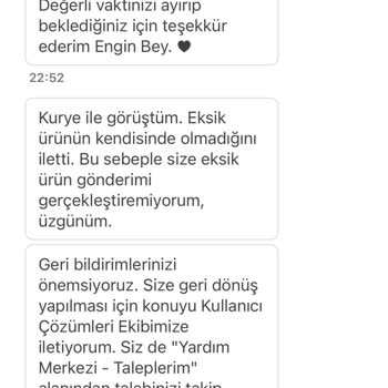 Yemek Sepeti Siparişimi Eksik Getirdi.