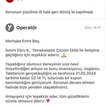 Yemeksepeti Yemek Siparişim Eksik Geldi Ve Sorun Çözümsüz Kaldı