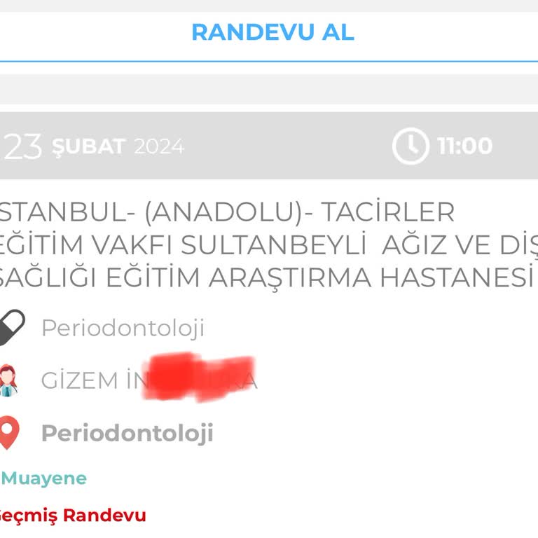Sultanbeyli Ağız Ve Diş Sağlığı Eğitim Araştırma Hastanesi Bir Türlü Verilmeyen Devam Eden Randevu
