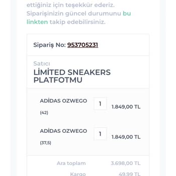 Sneakersdaytr (Instagram) Ayakkabı Siparişimde Numara Sorunu Ve İade Problemi