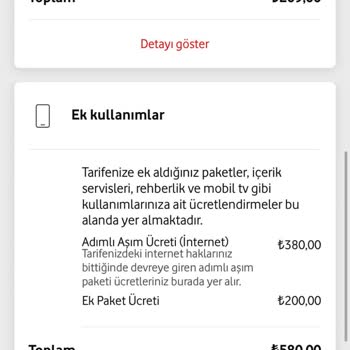 Vodafone Kullanmadığım İnternet Aşım Bedeli Ve Haksız Hizmet Bedeli