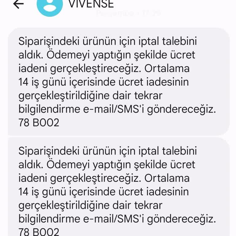 Vivense İptal Olan Siparişin Para İadesini Yapmıyor!
