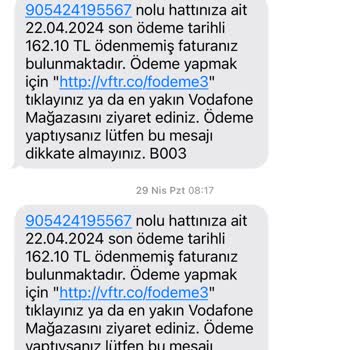 Vodafone Açıklaması Olmayan Borç Yükleme