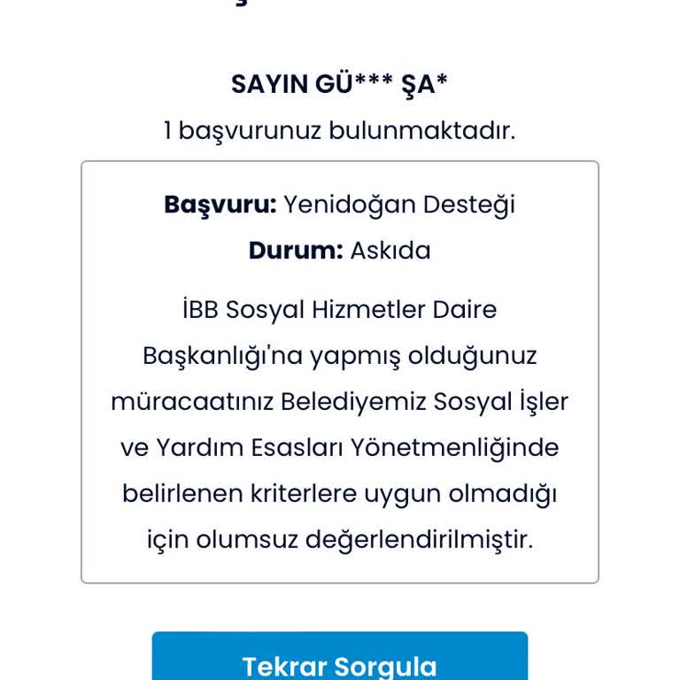 İBB - İstanbul Büyükşehir Belediyesi Yenidoğan Destek Askıya Alınması