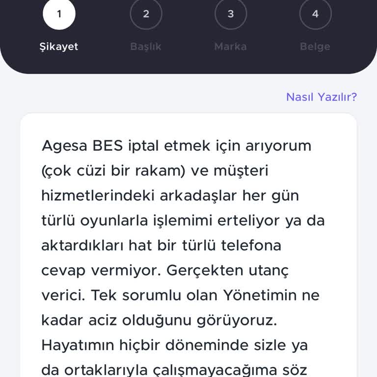 Agesa BES İptal Sürecinde Müşteri Hizmetleri Sorunu