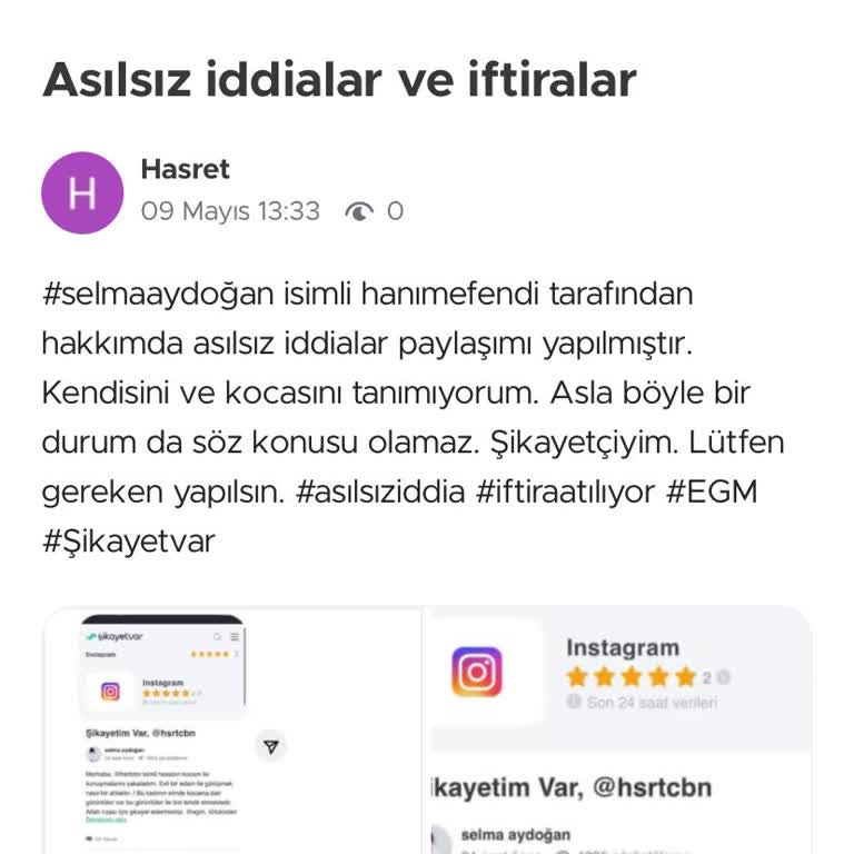 Instagram Asılsız İddia Ve İftira
