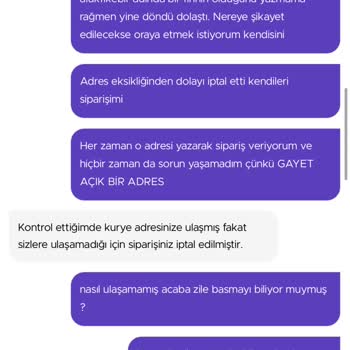 Getir Adres Eksikliği (! ) Sipariş İptali