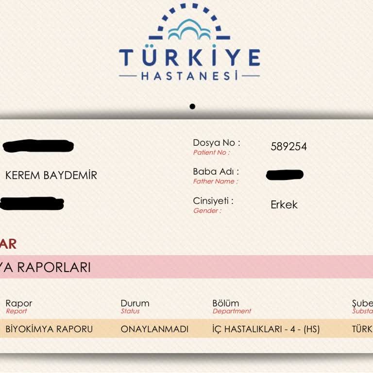 Türkiye Hastanesi Tahlil İçin Verilen Kanlar Kayboldu