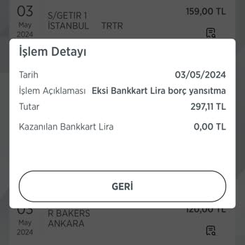 Ziraat Bankası Eksi Bankkart Lira Borç Yansıtma