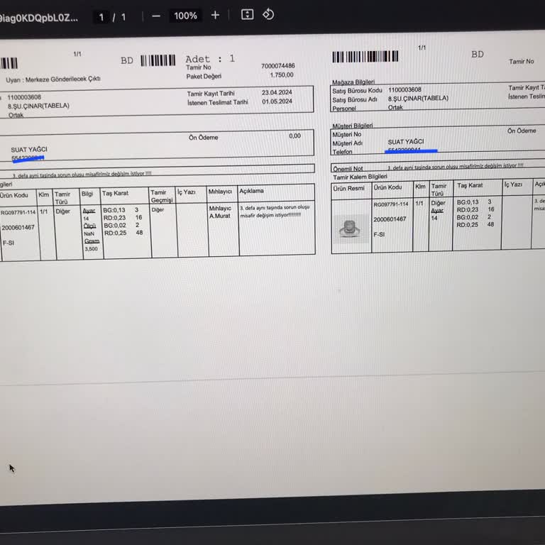 Blue Diamond Baget Yüzük Hatalı Üretim (ayıplı Mal)