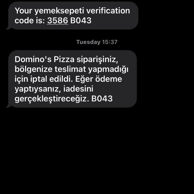 Domino's Pizza İptal Edilen Siparişimin İadesi Yapılmadı