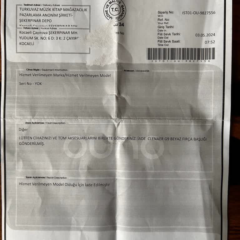 D&R'dan Servis Hizmeti Alamadım.