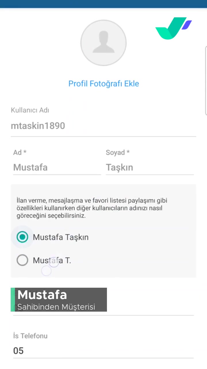 Sahibinden Hesap İsim-Soy İsim Değiştiremiyorum videonun kapak resmi