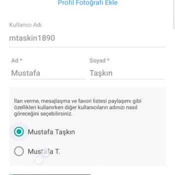 Sahibinden Hesap İsim-Soy İsim Değiştiremiyorum