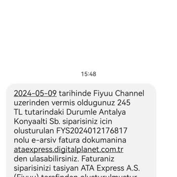 Fiyuu Sahte Fatura Düzenlenmesi