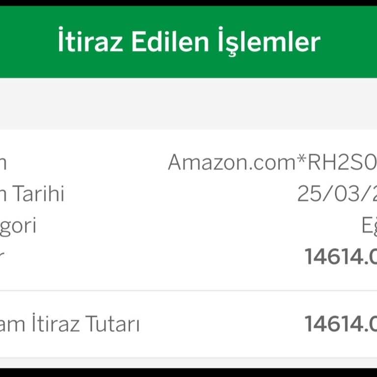 Garanti BBVA Kredi Kartı Harcama İtiraz Başvurum Ortada Yok.