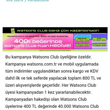 Watsons Puan Yüklenmemesi Ve Müşteri Hattına Ulaşamama Sorunu
