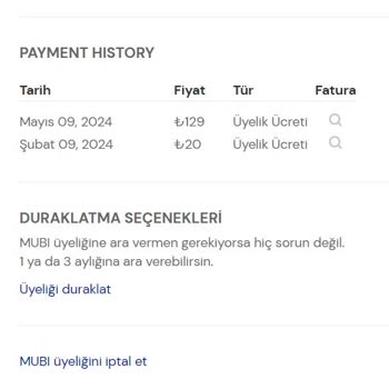 Mubi Türkiye Mubi Üyelik İptali
