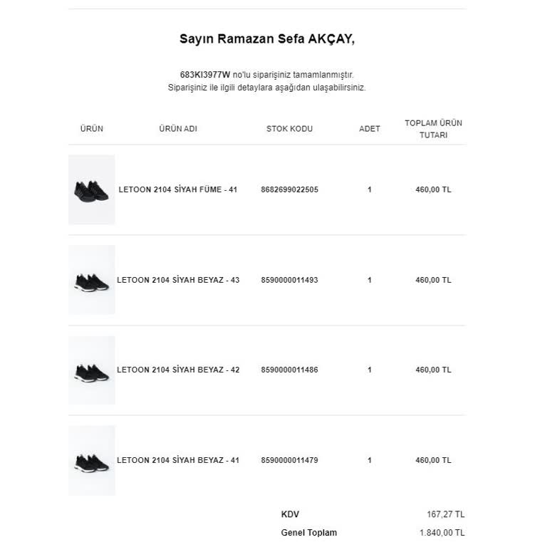 Letoon Ayakkabı Kargo Gecikmesi Ve Bilgi Eksikliği